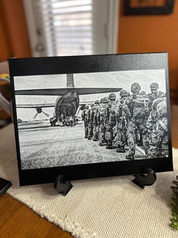Black & White Military Canvas Art