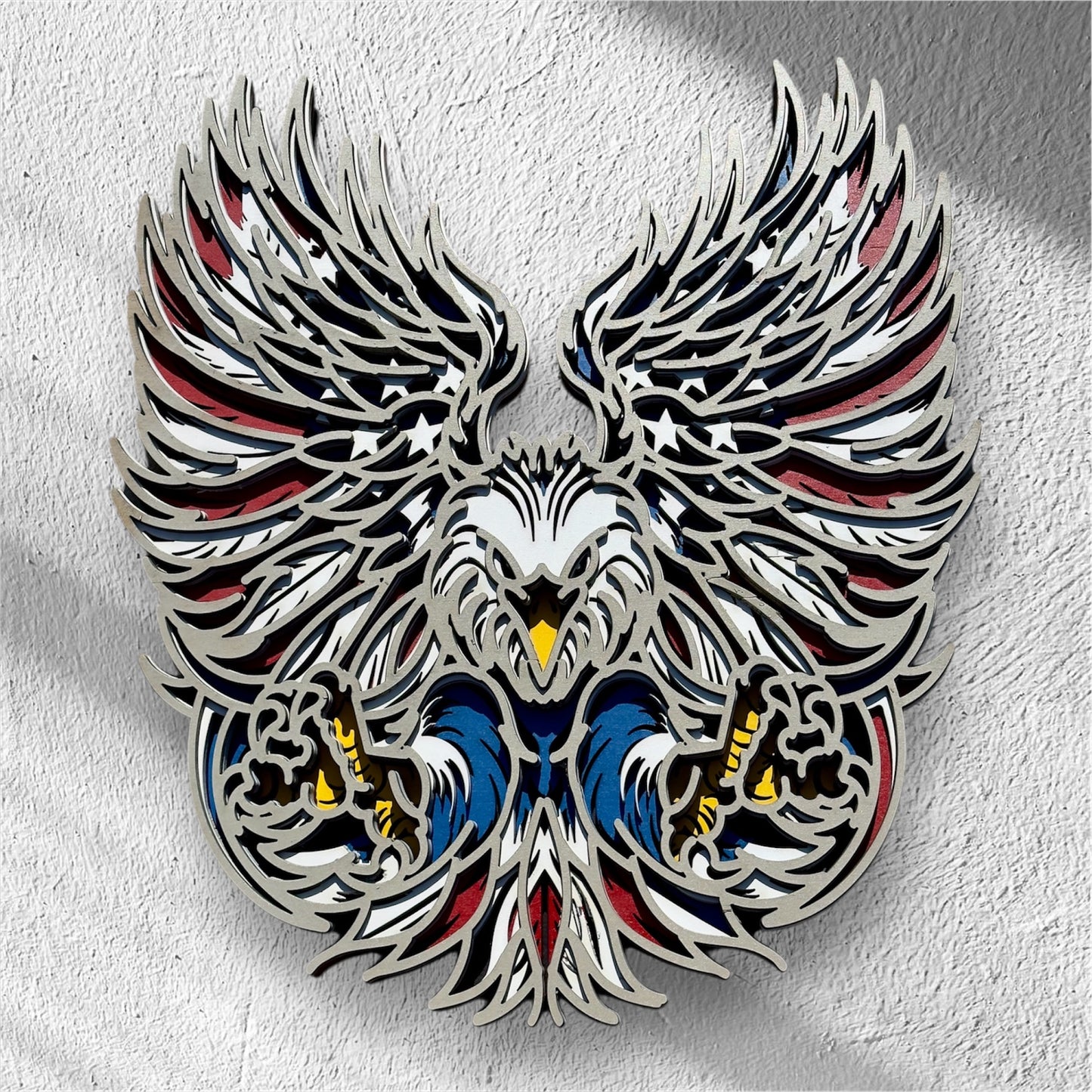 American Eagle Wall Art – Patriotic Decor | Veteran Made I Multi-Layer