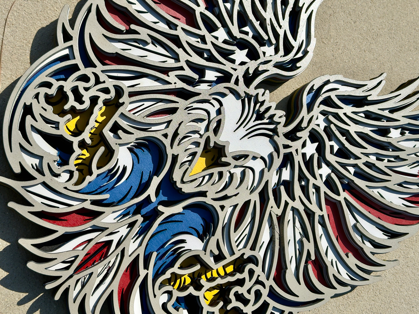 American Eagle Wall Art – Patriotic Decor | Veteran Made I Multi-Layer